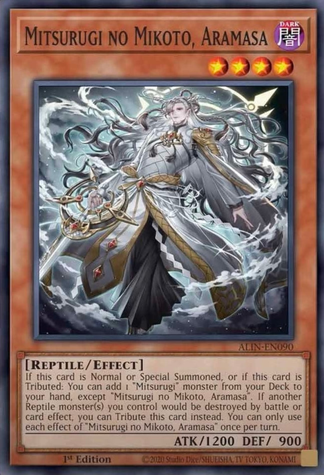 ALIN-EN090 “Mitsurugi no Mikoto, Aramasa" Super Rare