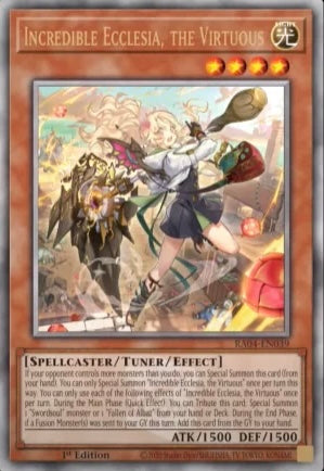 RA04-EN039 "Incredible Ecclesia, the Virtuous" (alternate artwork) Quarter Century Secret Rare ONLY