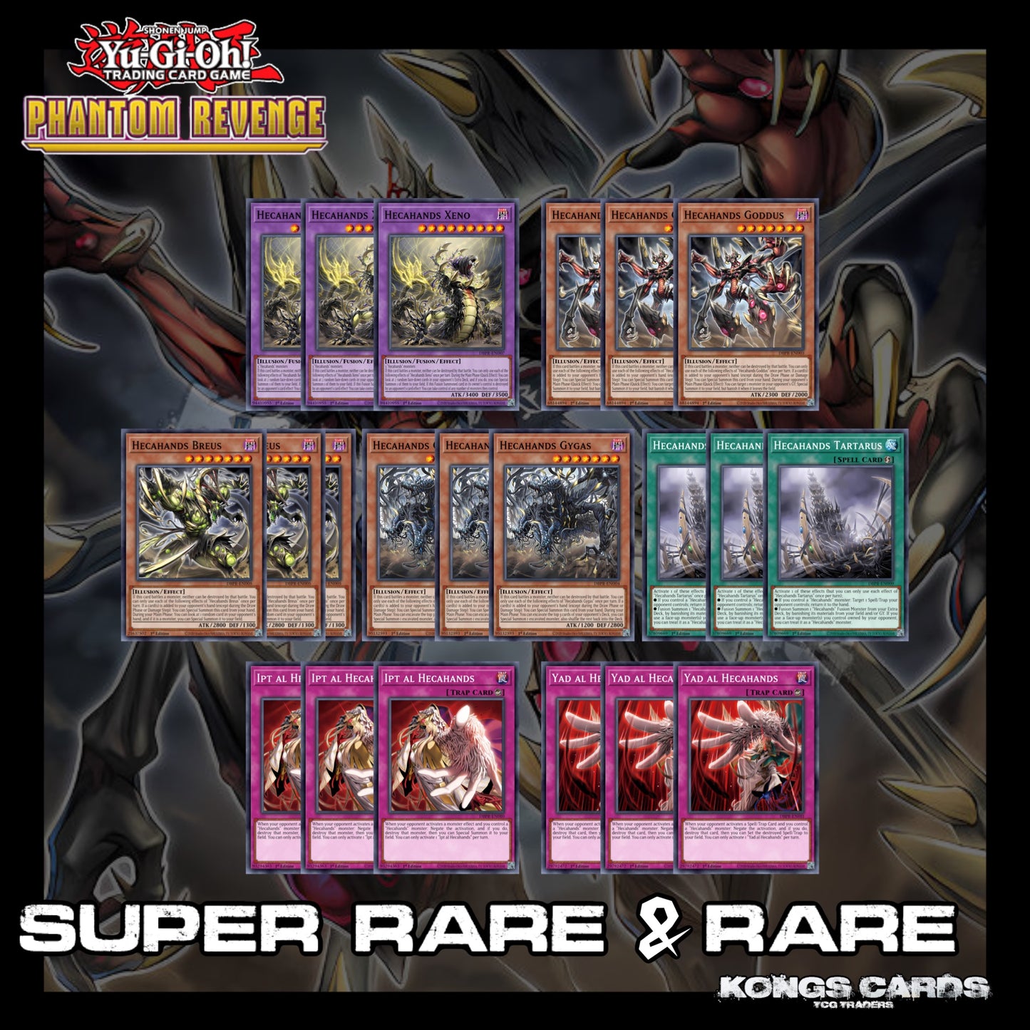Hecahands Super Rare & Rare Deck Core PHRE 21 Cards