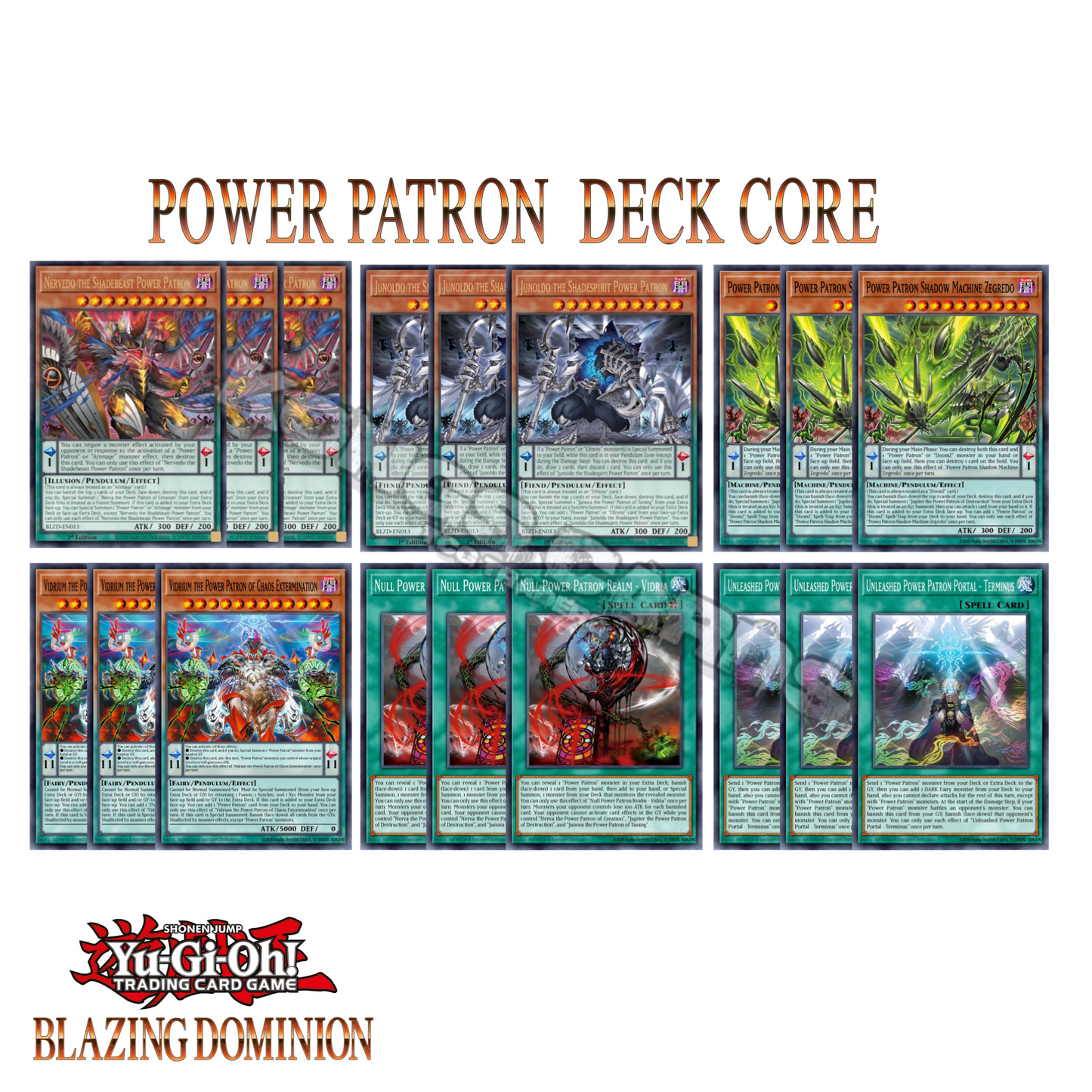 Power Patron Deck Core BLZD 18 Cards (NO TCG Exclusive)