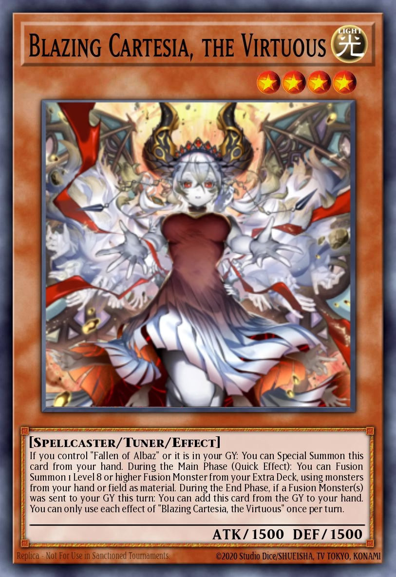 RA04-EN041 "Blazing Cartesia, the Virtuous" (alternate artwork) Quarter Century Secret Rare ONLY