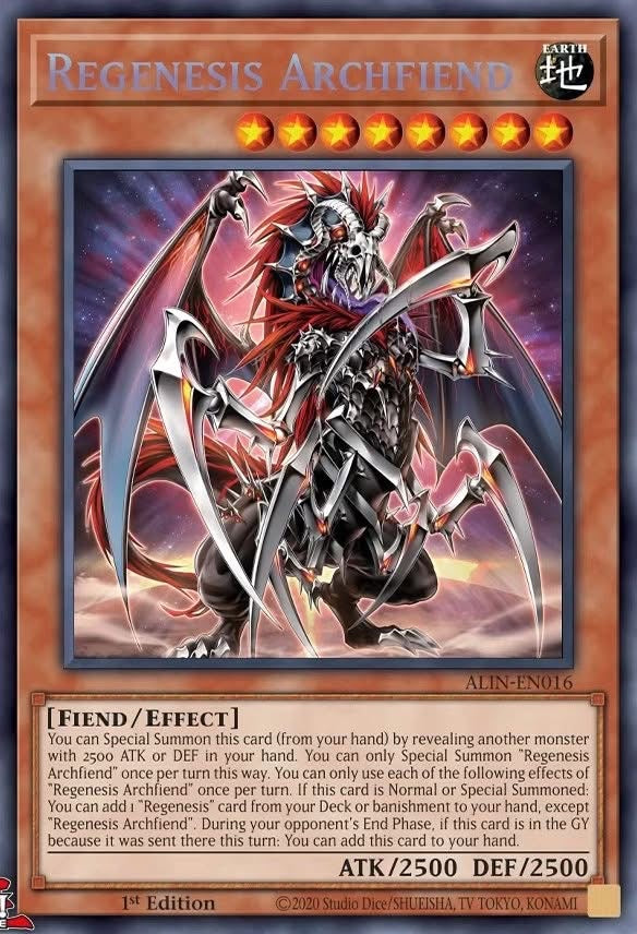 ALIN-EN016 “Regenesis Archfiend” Secret Rare
