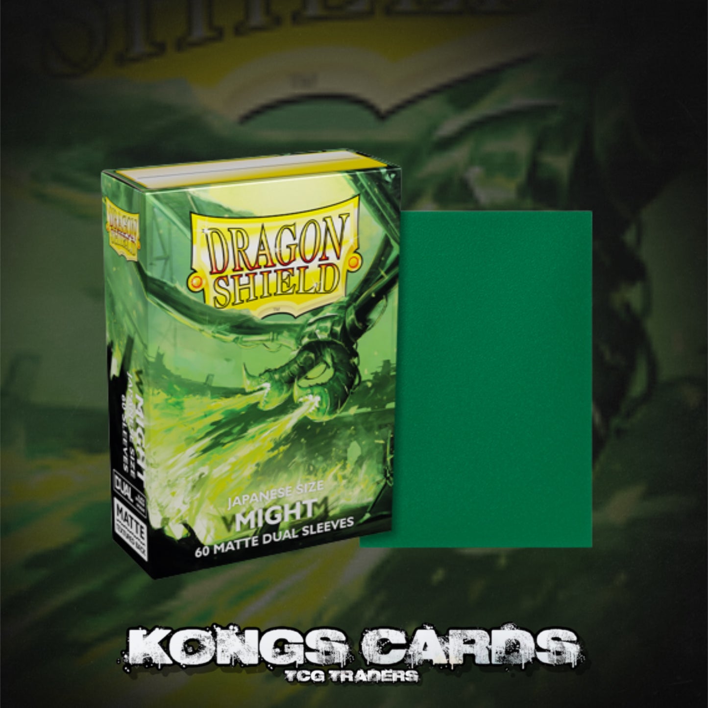 Dragon Shield - Dual Matte Japanese Size Sleeves 60pk - Might Green
