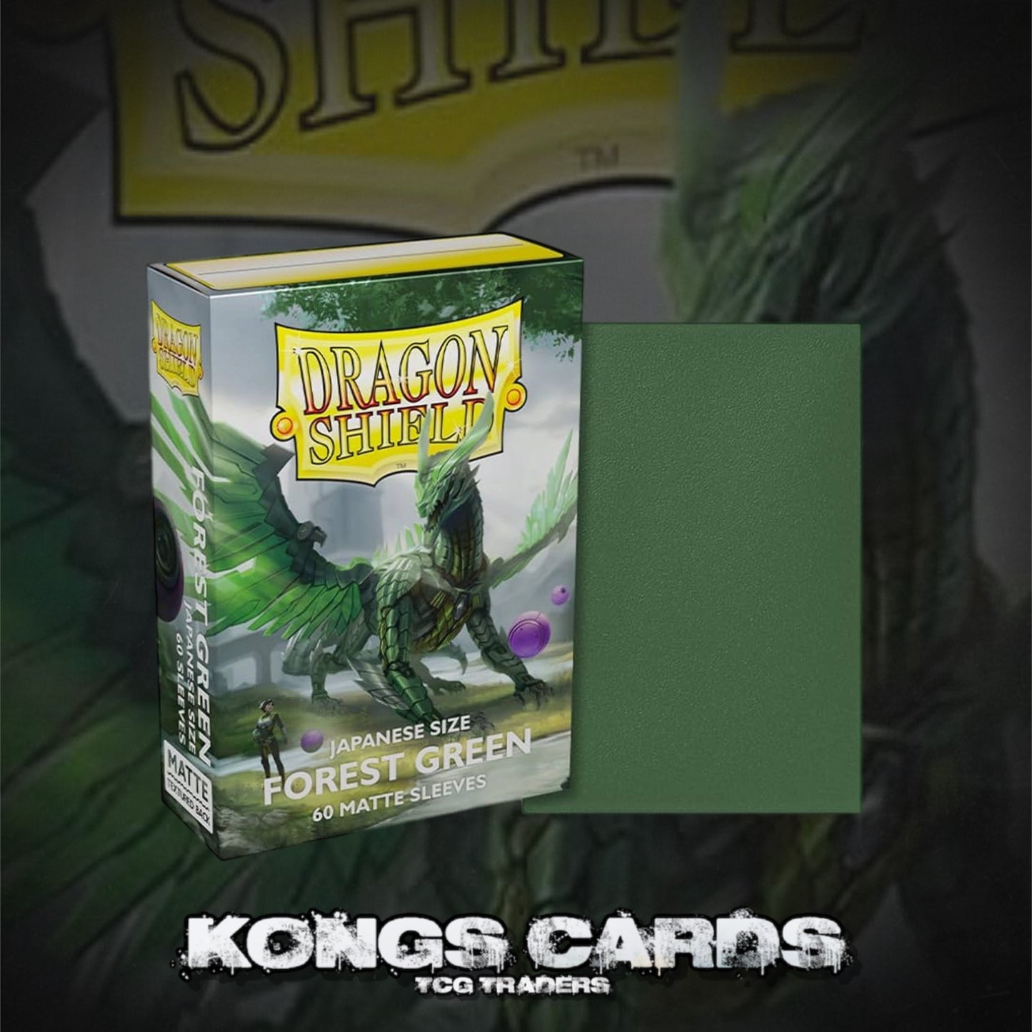 Dragon Shield - Matte Japanese Size Sleeves 60pk - Forest Green