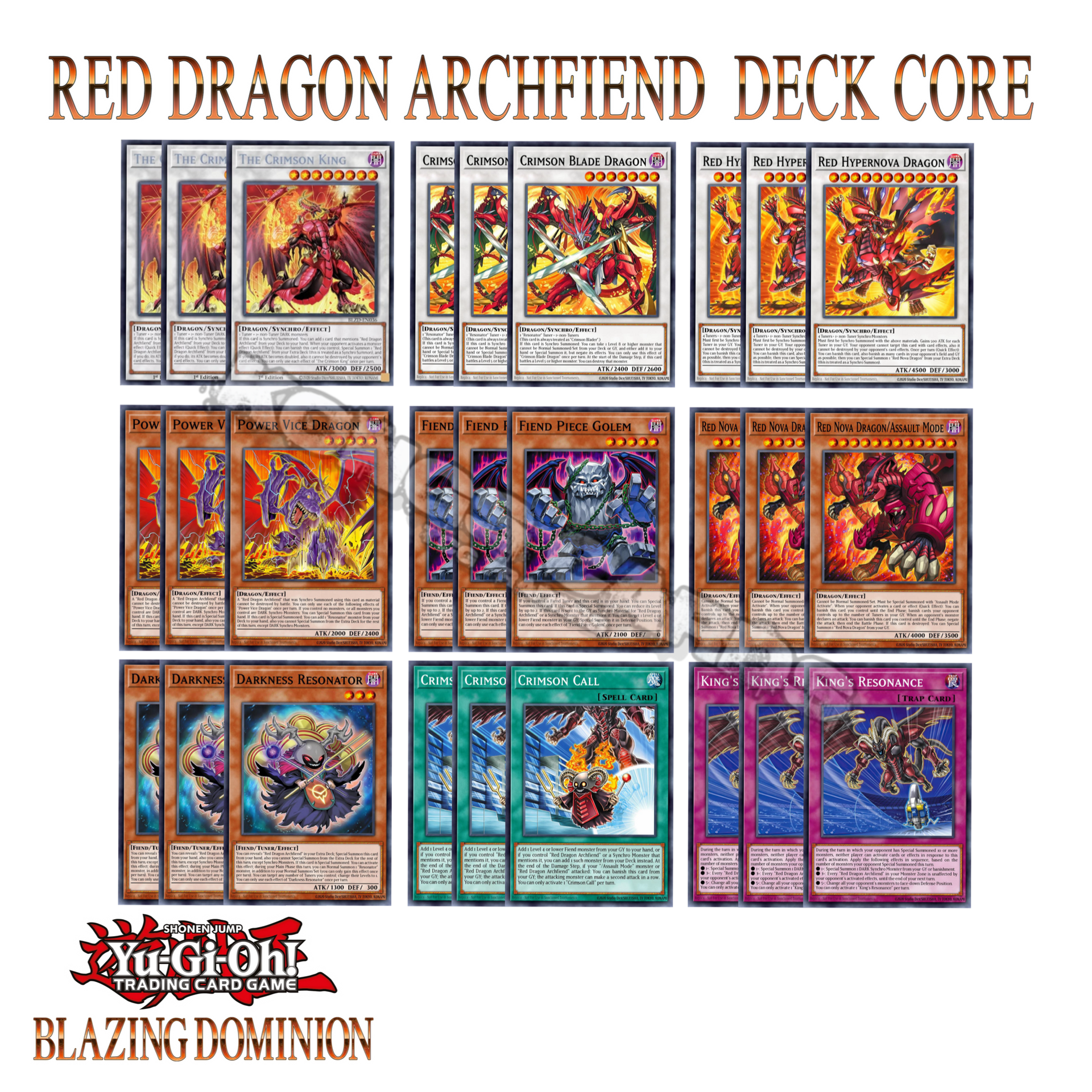 Red Dragon Archfiend Deck Core BLZD 27 Cards – Kongs Cards