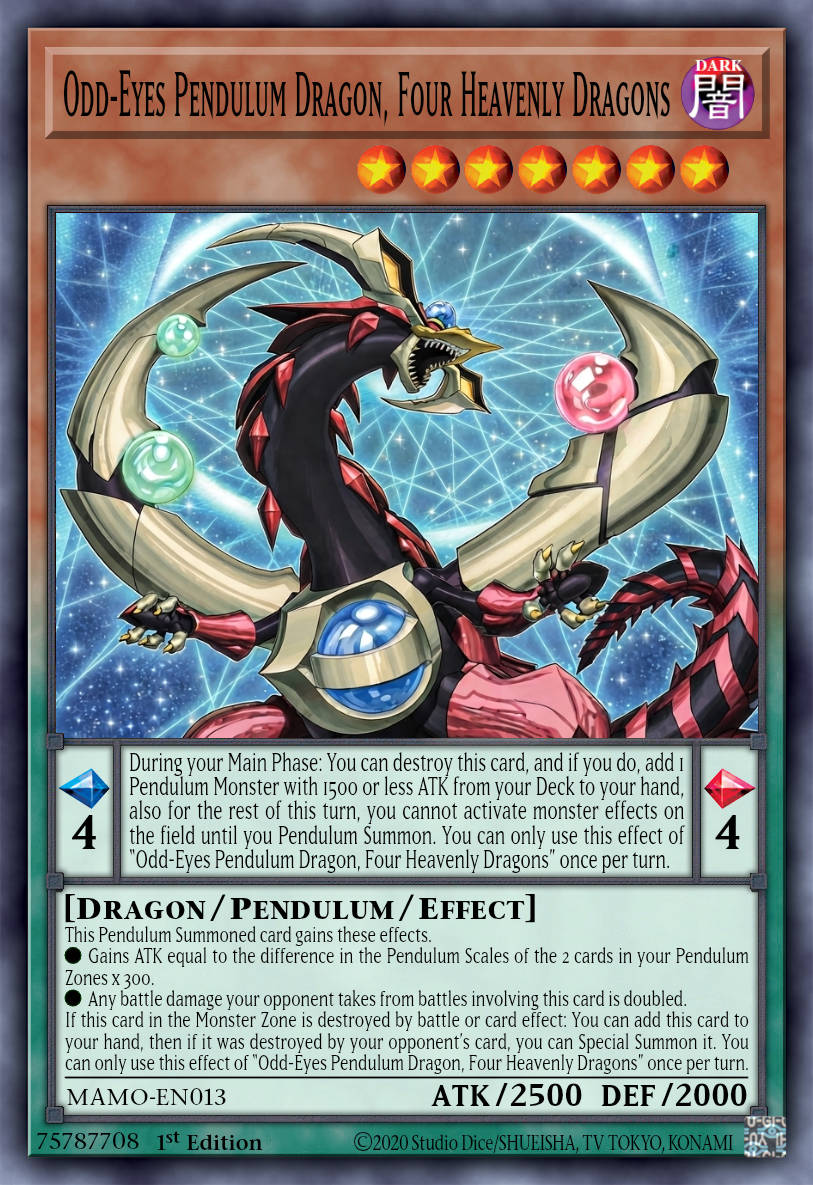 MAMO-EN013 "Odd-Eyes Pendulum Dragon, Four Heavenly Dragons" Ultra Rare