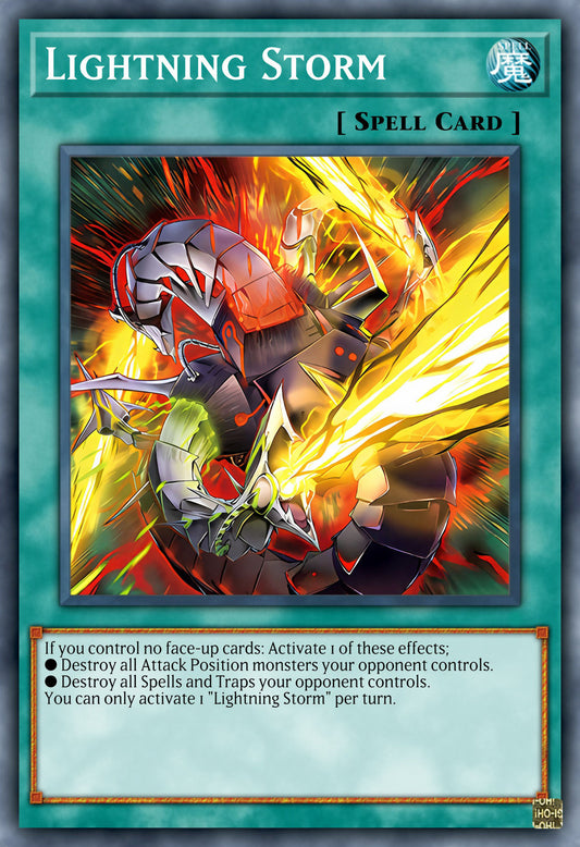 RA04-EN094 "Lightning Storm" (alternate artwork) Quarter Century Secret Rare ONLY