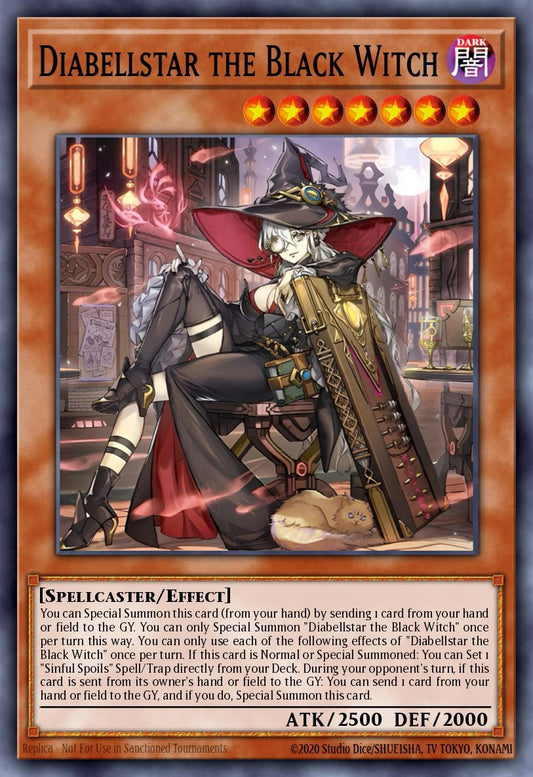 RA04-EN047 "Diabellstar the Black Witch" (alternate artwork) Quarter Century Secret Rare ONLY