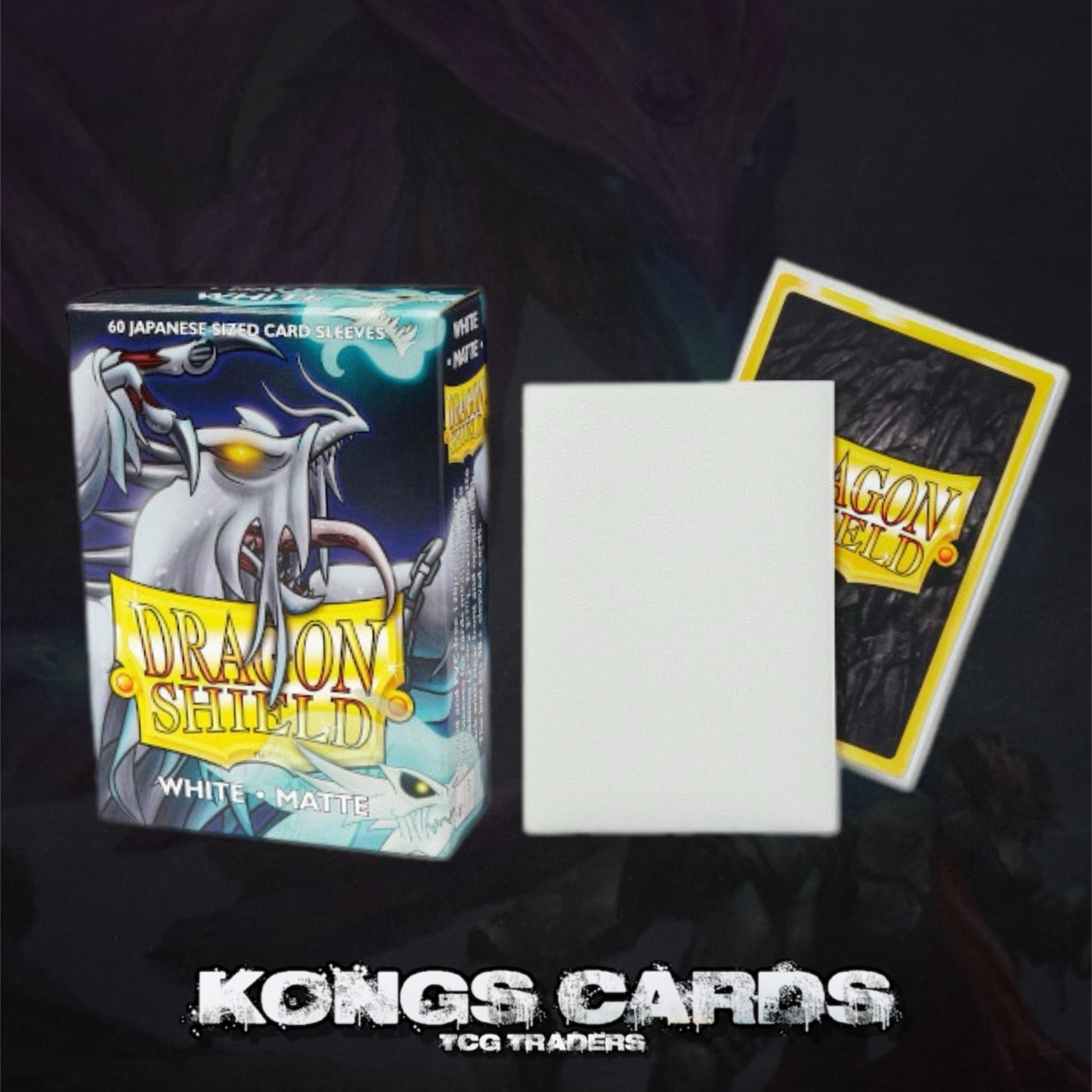 Dragon Shield - Matte Japanese Size Sleeves 60pk White Kongs Cards Dragon Shield - Matte Japanese Size Sleeves 60pk White Kongs Cards