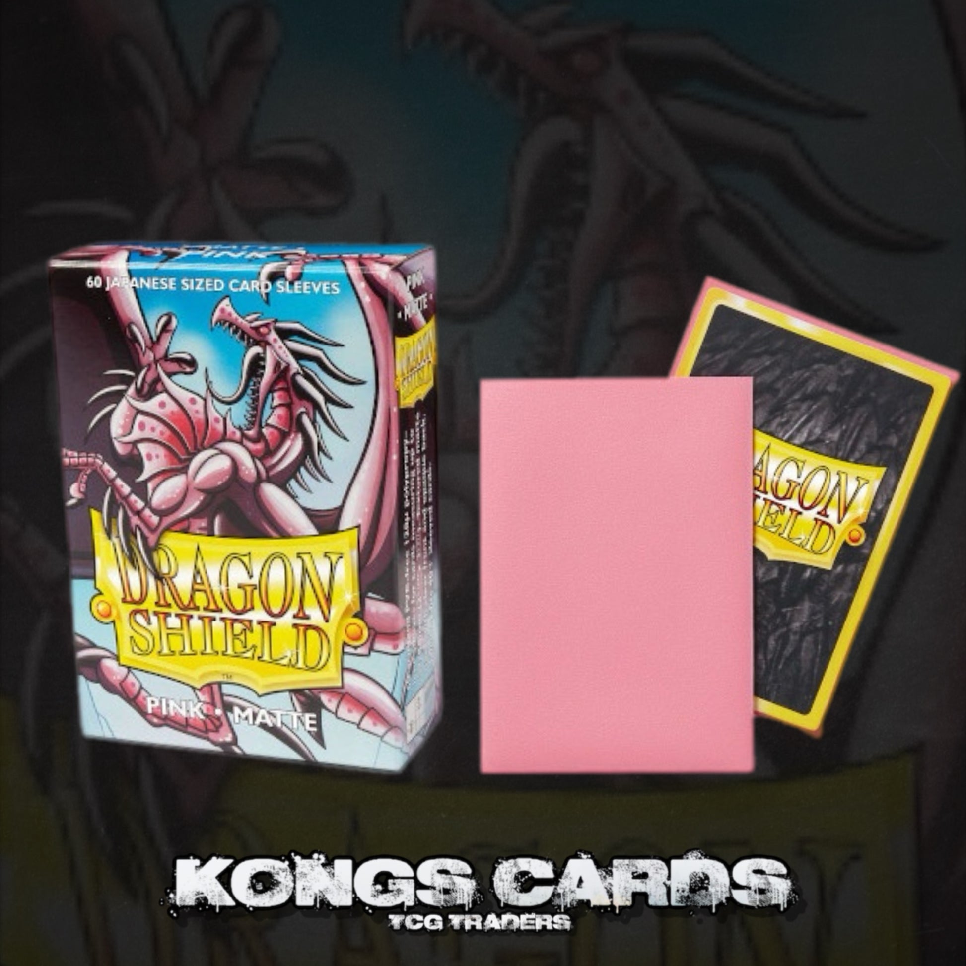 Dragon Shield - Matte Japanese Size Sleeves 60pk - Pink Kongs Cards Dragon Shield - Matte Japanese Size Sleeves 60pk - Pink Kongs Cards