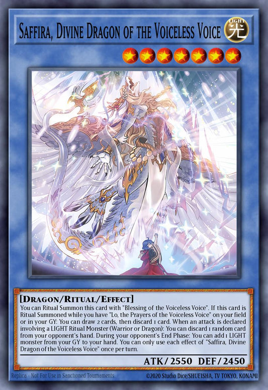 LEDE-EN034
"Saffira, Divine Dragon of the Voiceless Voice" Ultra Rare
