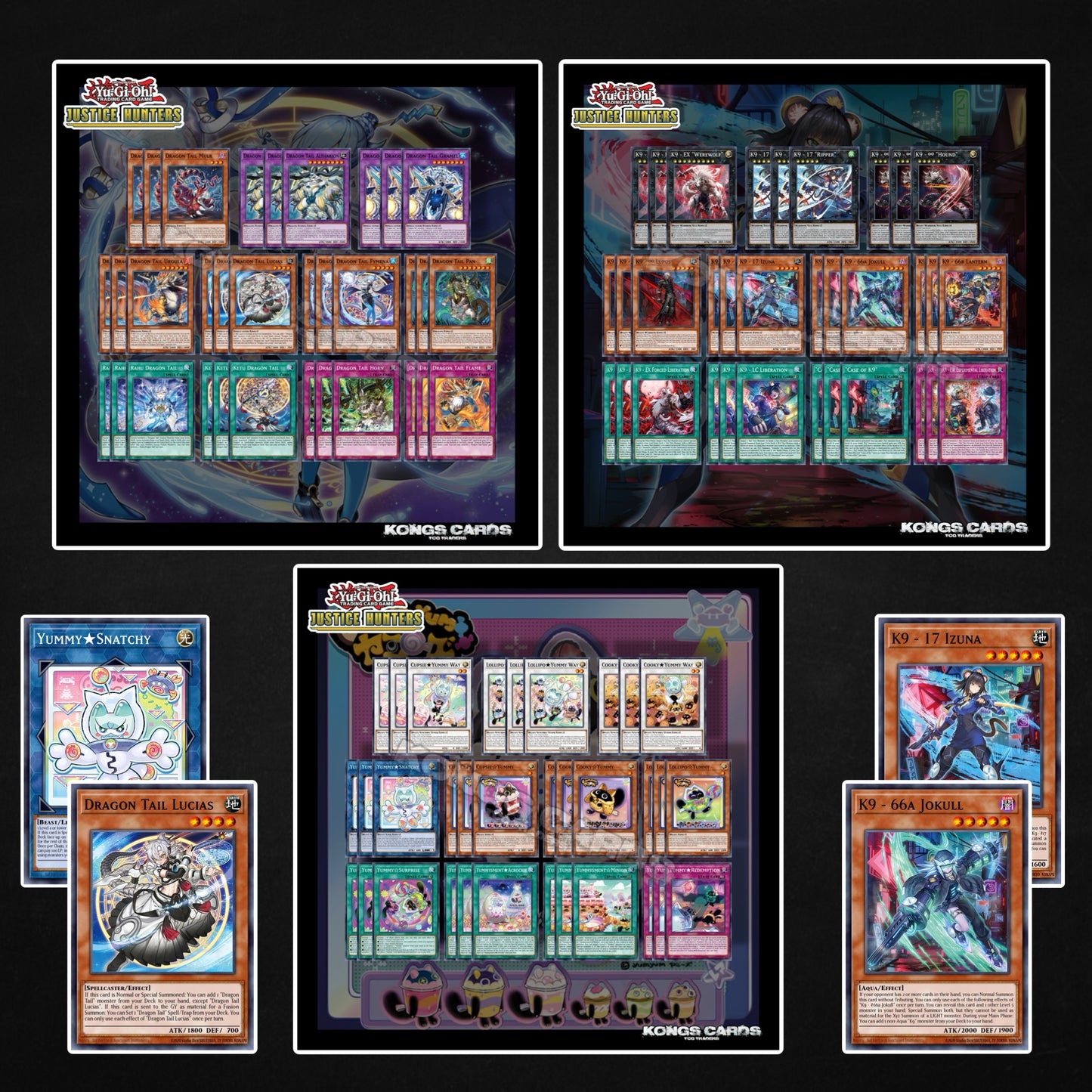 K9 / Yummy / Dracotail Complete Deck Core’s JUSH-EN YuGiOh!