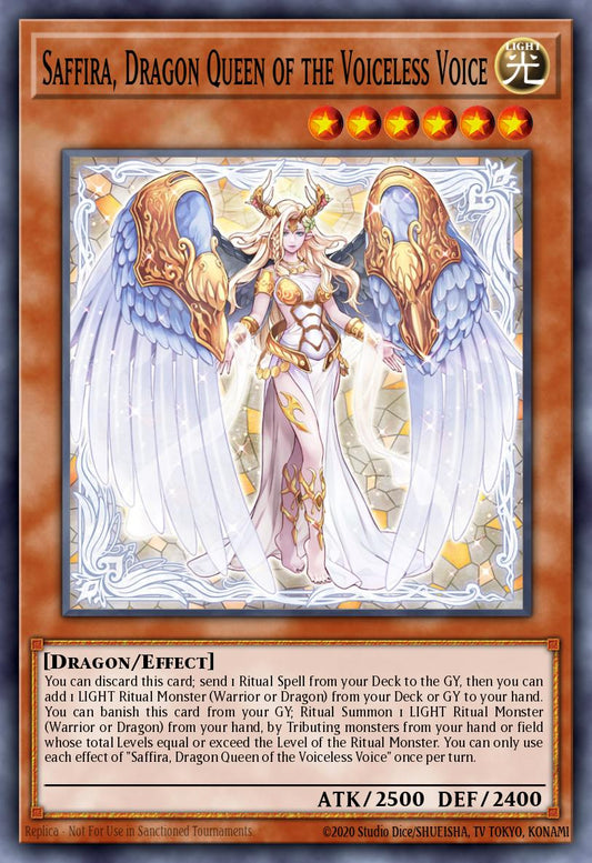 MP25-EN053 Saffira, Dragon Queen Of The Voiceless Voice Prismatic Secret Rare