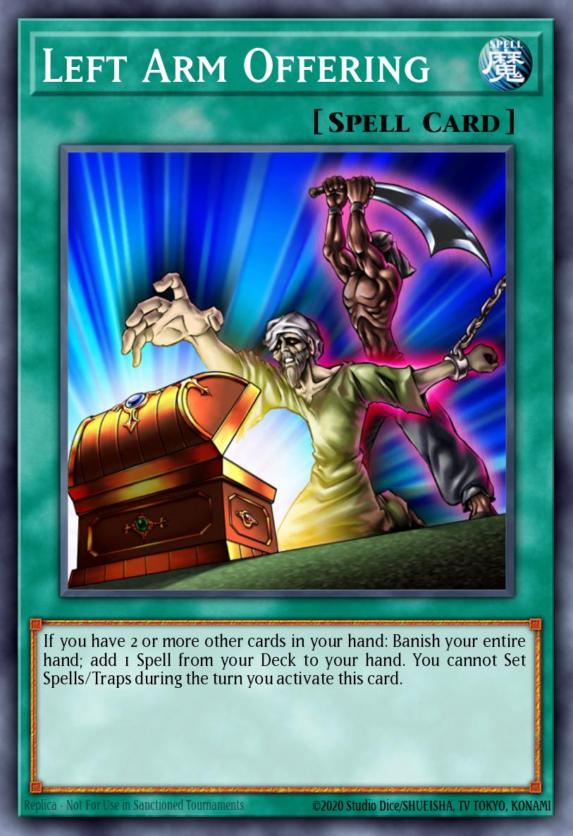 RA04-EN086	"Left Arm Offering" Choose Your Rarity