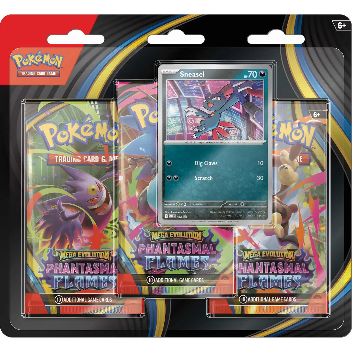 Pokemon TCG: Mega Evolution Phantasmal Flames - 3 Pack (Sneasle)